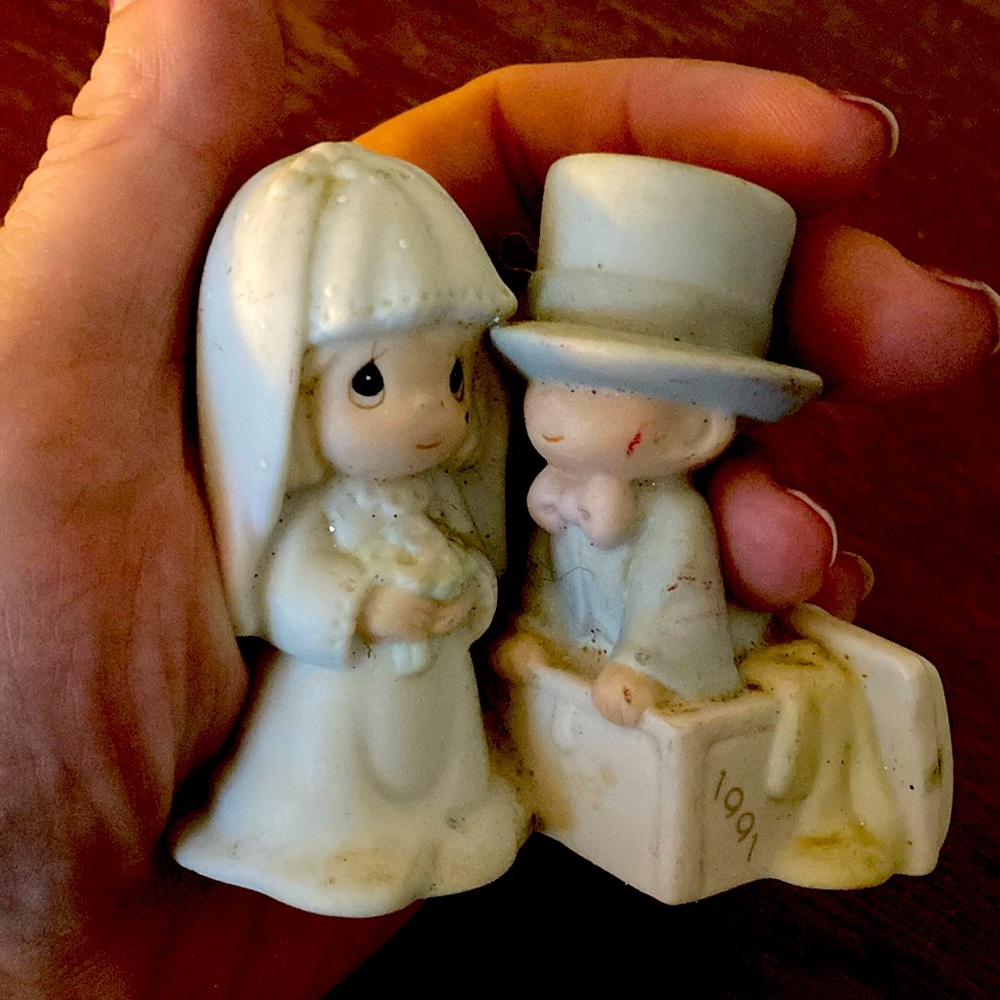 1991 Precious Moments bride and groom First Christmas Ornament